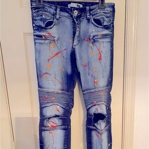 Straight Leg Denim Graphic Jeans Size11/12